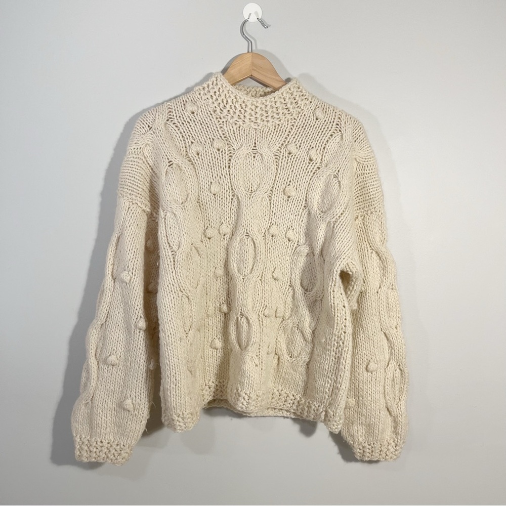 Magnet Wool Blend Sweater Vintage Cream Size Medium